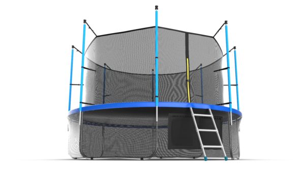 EVO JUMP Internal 12ft (Blue) + Lower net. Батут с внутренней сеткой и лестницей, диаметр 12ft (синий) + нижняя сеть