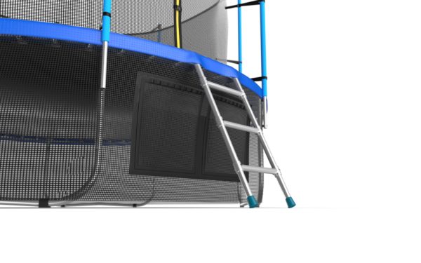 EVO JUMP Internal 12ft (Blue) + Lower net. Батут с внутренней сеткой и лестницей, диаметр 12ft (синий) + нижняя сеть
